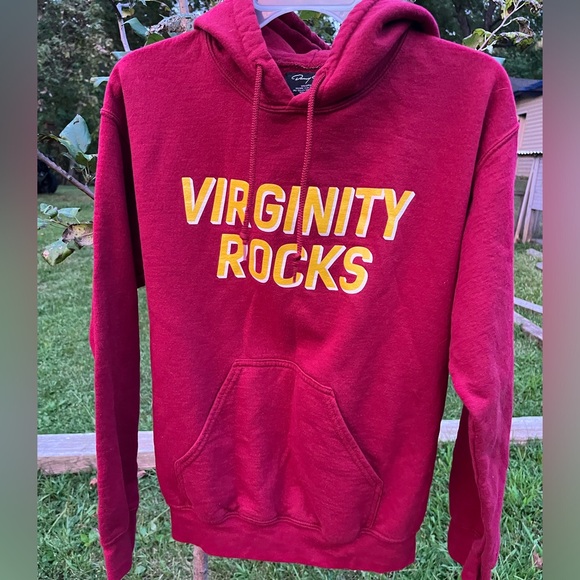 Danny Duncan Virginity Rocks Hoodie Juniors S Maroon & Gold Hooded Sweatshirt - Picture 8 of 9